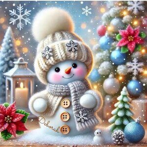 (2) Kits Snowman in Hat & Cute Little Snowman Diamond Painting Kits